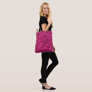 Bolso De Tela Patrón de mármol brillante de Crimson