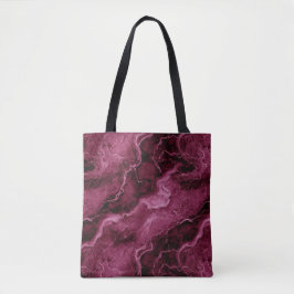 Bolso De Tela Patrón de mármol en magenta oscuro y rosa