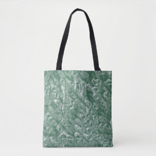 Bolso De Tela Patrón de mármol verde bosque oscuro