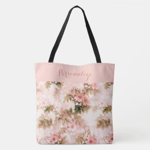 Bolso De Tela Patrón de Moda elegante de floración rosa de época