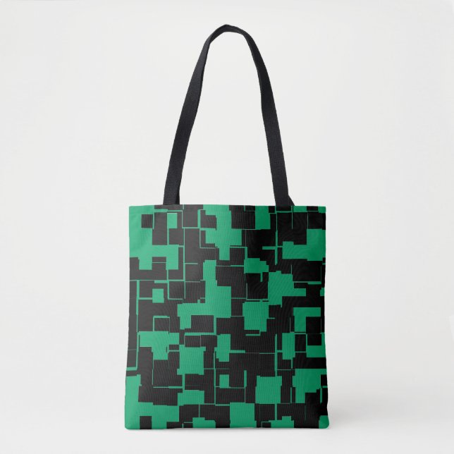 Bolso De Tela Patrón de moda verde y negro irlandés (Anverso)