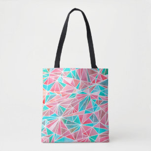 Bolso De Tela Patrón de mosaico abstracto de acuarela