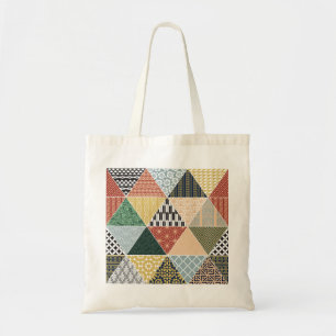 Bolso De Tela Patrón de mosaico de color étnico tribal