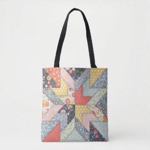 Bolso De Tela Patrón de mosaico decorativo y matriz de colores