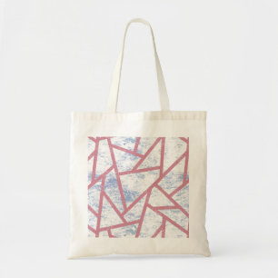 Bolso De Tela Patrón de mosaico rosa y azul