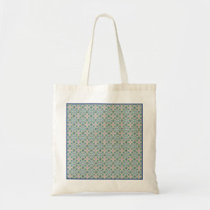 Bolso De Tela Patrón de mosaico rosa y azul