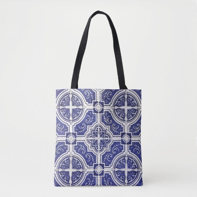 Bolso De Tela Patrón de mosaicos rusos portugueses - Azulejo (Anverso)