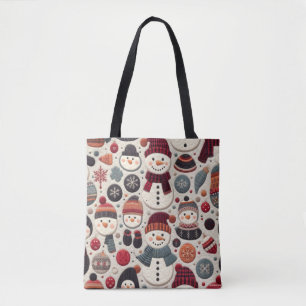 Bolso De Tela Patrón de muñecos de nieve