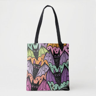 Bolso De Tela Patrón de murciélagos abstractos caprichosos Hallo