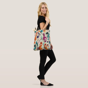 Bolso De Tela Patrón de música colorido
