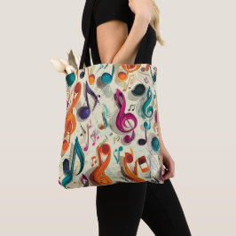 Bolso De Tela Patrón de Música Colorido