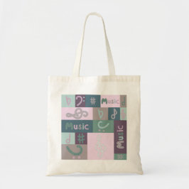 Bolso De Tela patrón de música multicolor