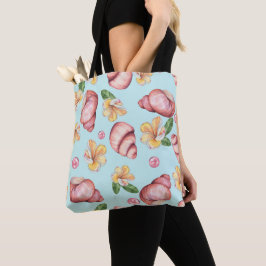 Bolso De Tela Patrón de naturaleza azul cutáneo moderno