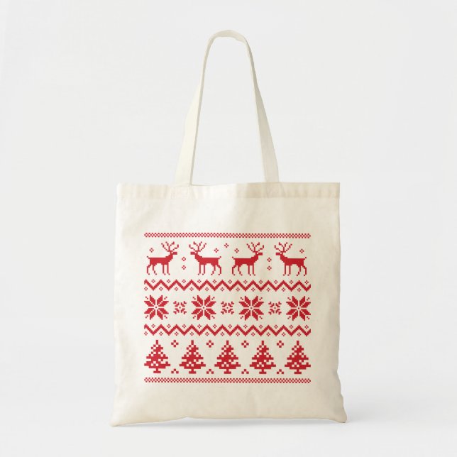 Bolso De Tela Patrón de navidad 4 (Frente)