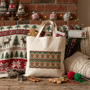 Bolso De Tela Patrón de Navidad del hombre de jengibre tejido 