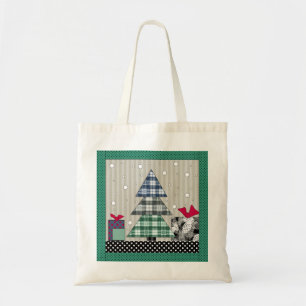 Bolso De Tela patrón de navidades, aplicable, año nuevo, navidad