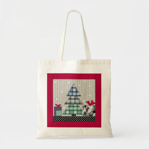 Bolso De Tela patrón de navidades, aplicable, año nuevo, navidad