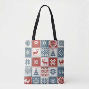 Bolso De Tela Patrón de navidades en el estilo de los parches.