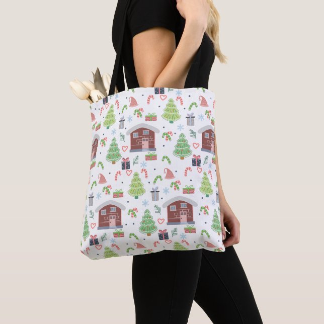 Bolso De Tela Patrón de Navidades festivos adorables (Detalle)
