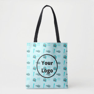 Bolso De Tela Patrón de negocios de medios azules