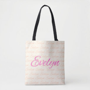 Bolso De Tela Patrón de nombre repetido Evelyn