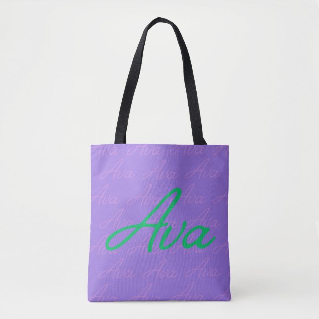 Bolso De Tela Patrón de nombres repetitivos de Ava (Anverso)