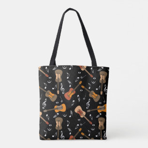Bolso De Tela Patrón de notas de música guitarra