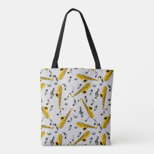 Bolso De Tela Patrón de notas de música saxofónica