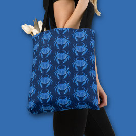 Bolso De Tela Patrón de océano junto al mar de cangrejo azul