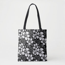 Bolso De Tela PATRÓN DE OLA DE JUNGla EN NEGRO