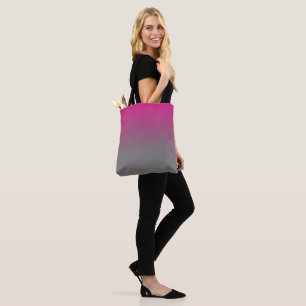 Bolso De Tela Patrón de Ombre Rosa y Gris
