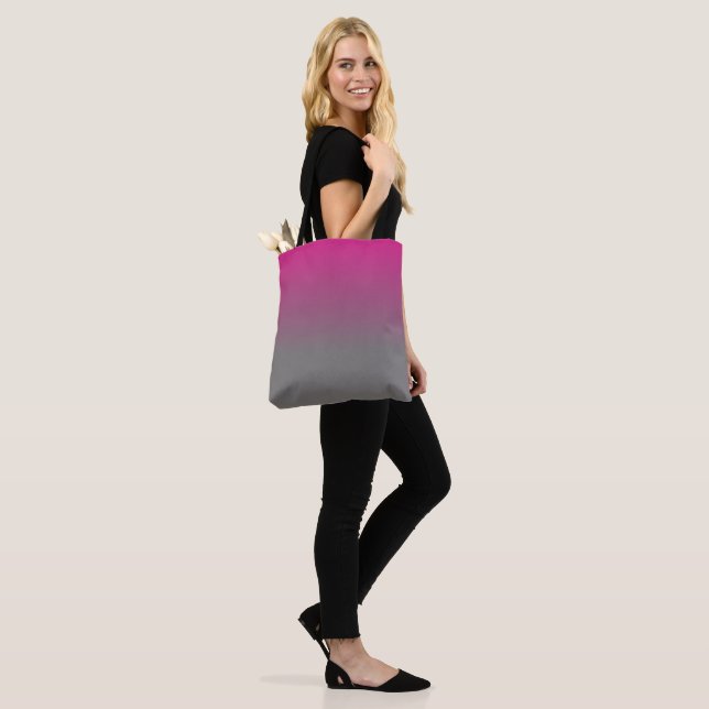 Bolso De Tela Patrón de Ombre Rosa y Gris (Puesto)