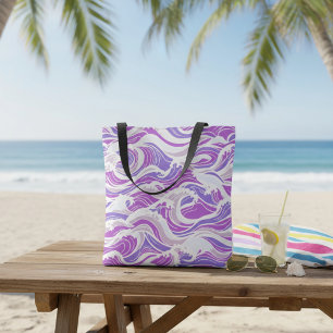 Bolso De Tela Patrón de Onda Violeta