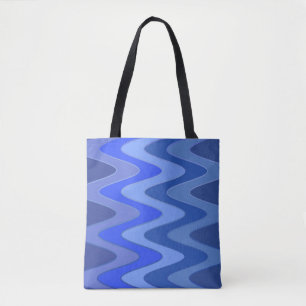 Bolso De Tela Patrón de ondas sinusal - mezcla azul + tus ideas
