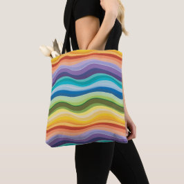 Bolso De Tela Patrón de Ondulaciones Multicolores 2