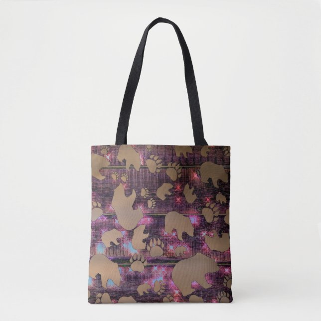 Bolso De Tela Patrón de oso (Anverso)