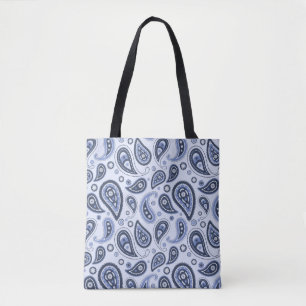 Bolso De Tela Patrón de Paisley Azul