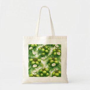 Bolso De Tela Patrón de Palma de Coco Verde