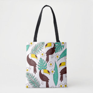 Bolso De Tela Patrón de palma de época de orquídeas turcas