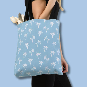 Bolso De Tela Patrón de palma tropical bebé azul