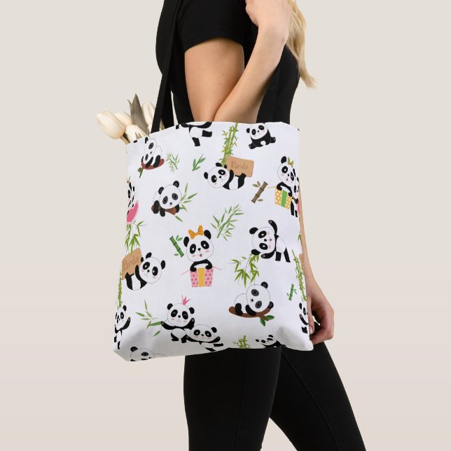 Bolso De Tela Patrón de Panda (Detalle)