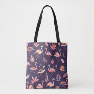 Bolso De Tela Patrón de paraíso de flamingo
