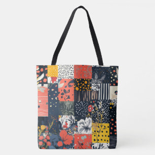 Bolso De Tela Patrón de parchwork floral vintage (7)
