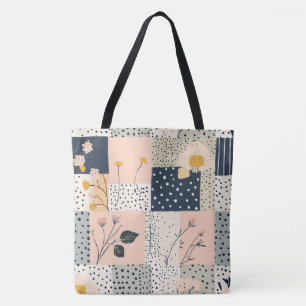 Bolso De Tela Patrón de parchwork floral vintage - Pastel (5)