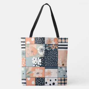 Bolso De Tela Patrón de parchwork floral vintage - Pastel (8)