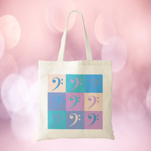 Bolso De Tela Patrón de Pastel de música de limpieza de vasos