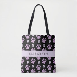 Bolso De Tela Patrón De Patas, Patas De Lilac, Perros, Tu Nombre