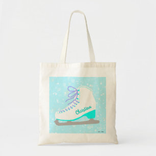 Bolso De Tela Patrón de patinador de hielo azul patinado