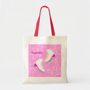 Bolso De Tela Patrón de patines de hielo rosa personalizados