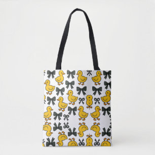 Bolso De Tela Patrón de patos y lazos lindos